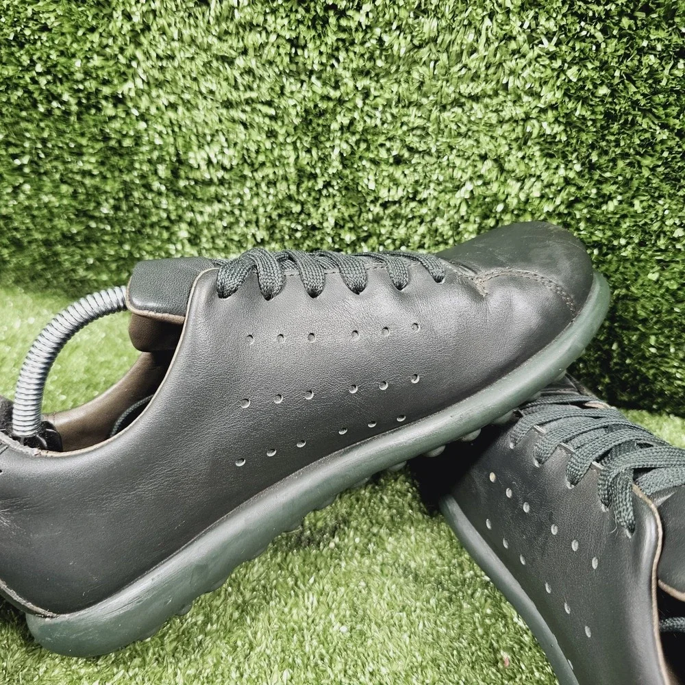 Camper Pelotas Dark Green Leather Casual Comfort Sneakers Womens US 7.5 8‎ EU 38